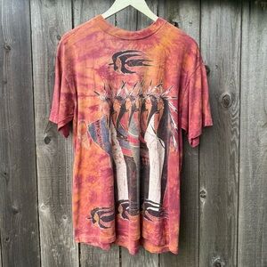 Vintage 90s Native American  Graphic Red Shirt